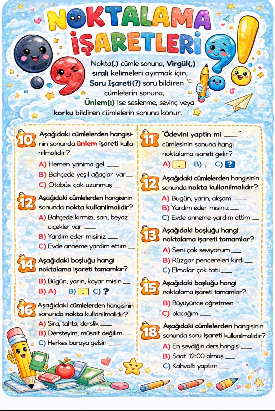 1.Sınıf Noktalama İşaretleri