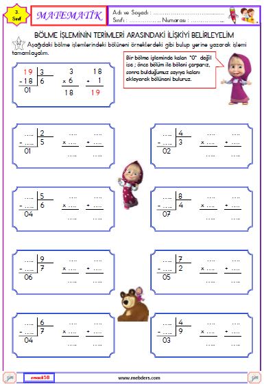 3. Sınıf Matematik Bölüneni Bulma Etkinliği 2