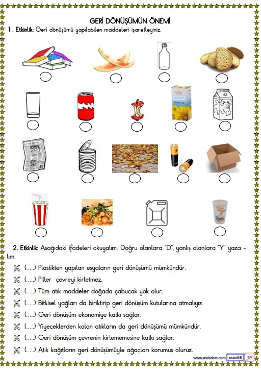 2. Sınıf Hayat Bilgisi Geri Dönüşümün Önemi Ettkinliği