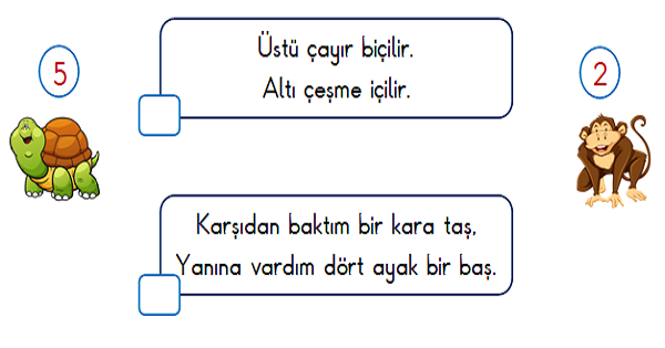 1.Sınıf Türkçe Okuma ve Anlama (Bilmeceler) 5