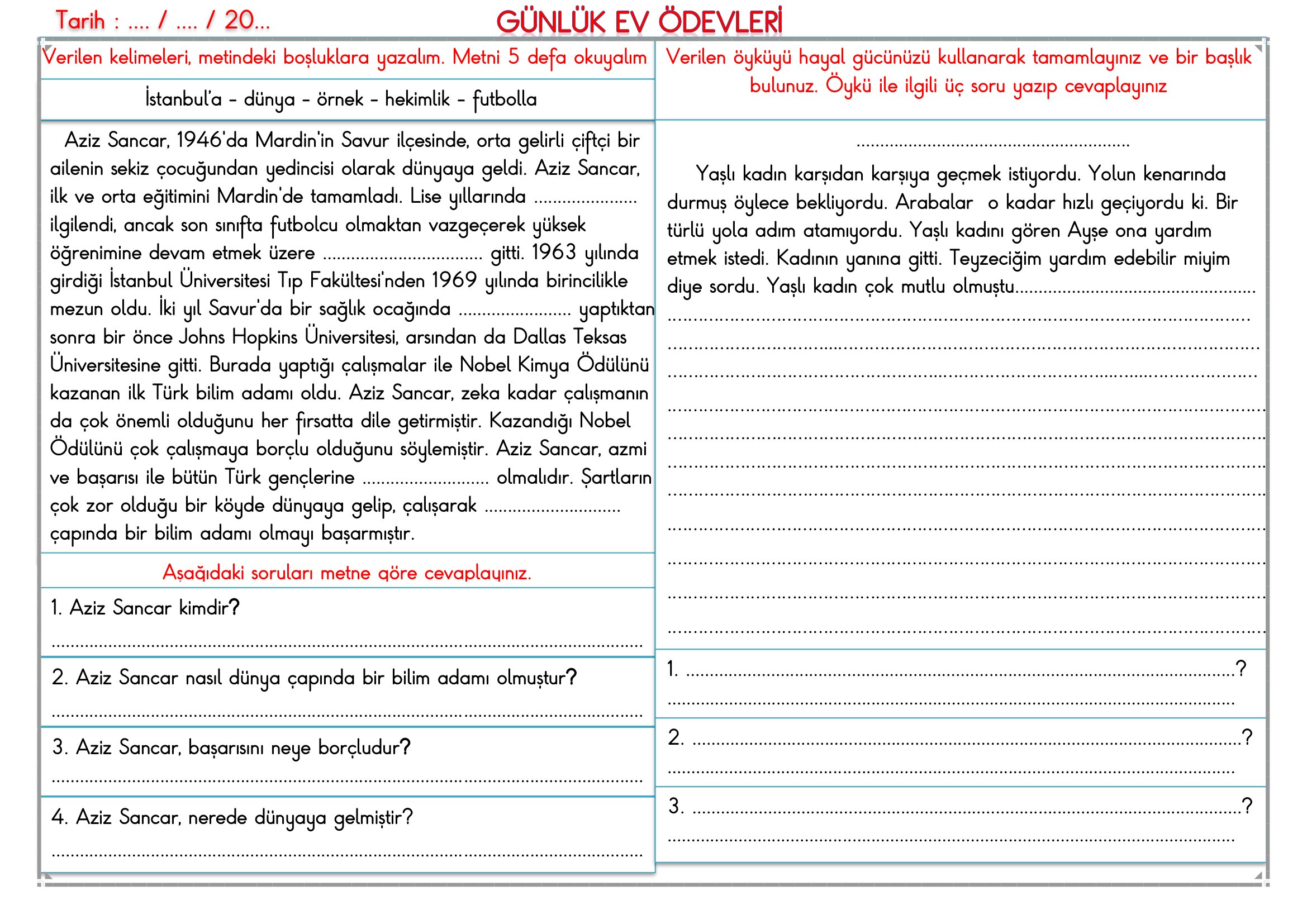 2.Sınıf - 04 Mayıs 2026 Günlük Ev Ödevleri