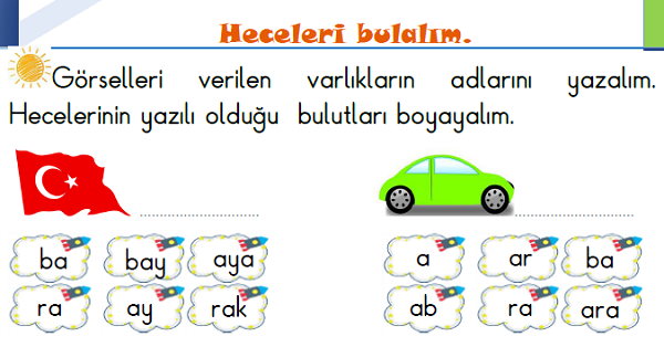 1.Sınıf Türkçe Hece ve Kelime Çalışması-1