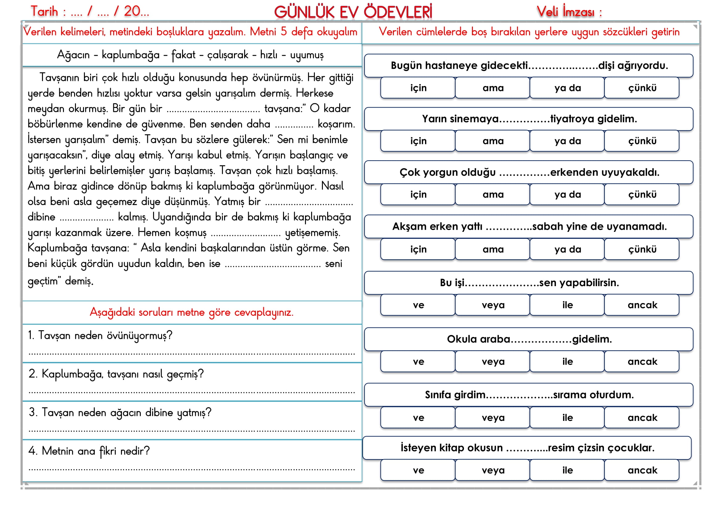 2.Sınıf - 02 Aralık 2025 Günlük Ev Ödevleri