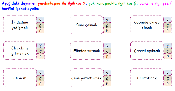 4.Sınıf Türkçe Deyimler-2