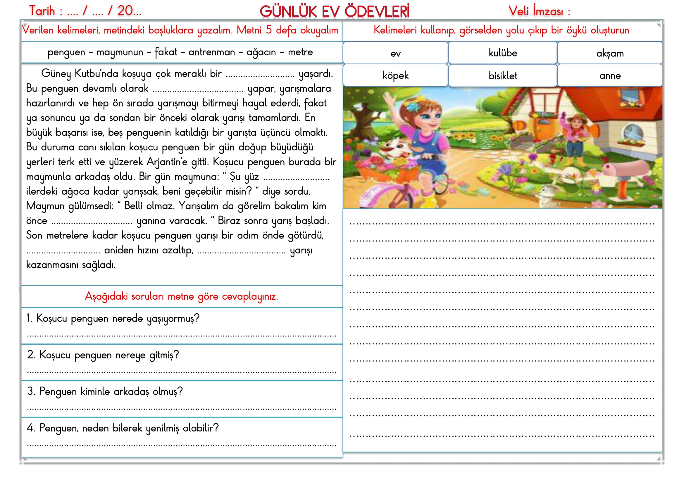 2.Sınıf - 09 Aralık 2025 Günlük Ev Ödevleri