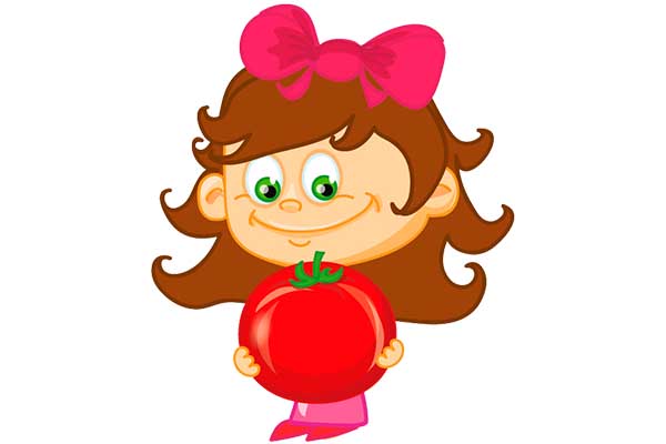 Clipart domatesli kız çocuğu resmi