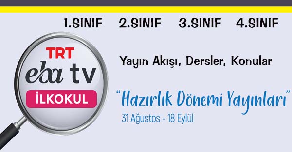 31 Ağustos - 18 Eylül Arası EBA TV Yayın Akışı, Dersler, Konular