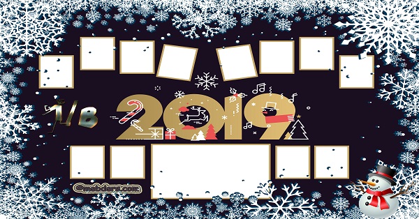 1B Sınıfı için 2019 Yeni Yıl Temalı Fotoğraflı Afiş (12 öğrencilik)