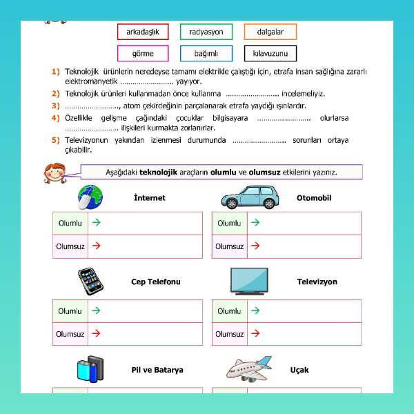 4. Sınıf Sosyal Bilgiler - Zarar Vermeden Kullanalım Etkinliği