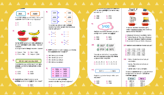 4. Sınıf Matematik Onluğa/Yüzlüğe Yuvarlama+Sıralama Kazanım Testi