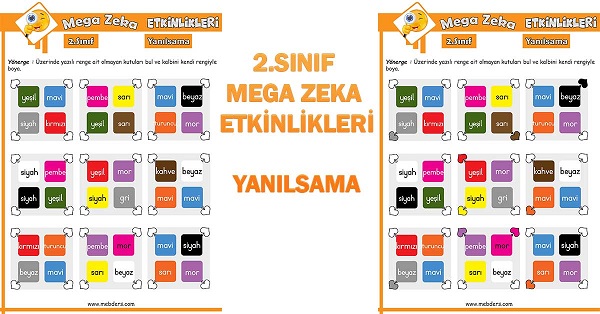 2.Sınıf Mega Zeka Etkinliği - Yanılsama