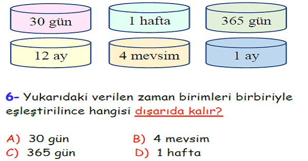 4.Sınıf Fen Bilimleri Yer Kabuğu ve Dünyamızın Hareketleri Yaprak Testi-2