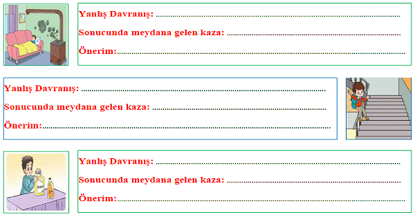 3.Sınıf Hayat Bilgisi Çevremizdeki Kazalardan Korunalım Etkinliği