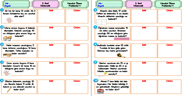2.Sınıf Matematik Uzunluk Ölçme Problemler-1