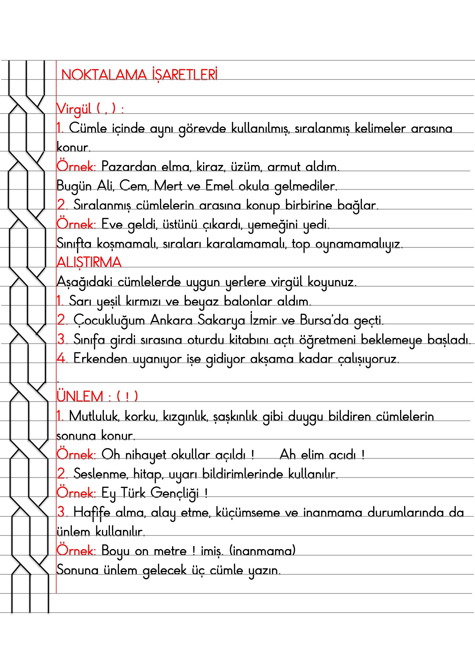 3.Sınıf - Türkçe Noktalama İşaretleri ( Virgül ve Ünlem İşareti ) Konu Anlatımı