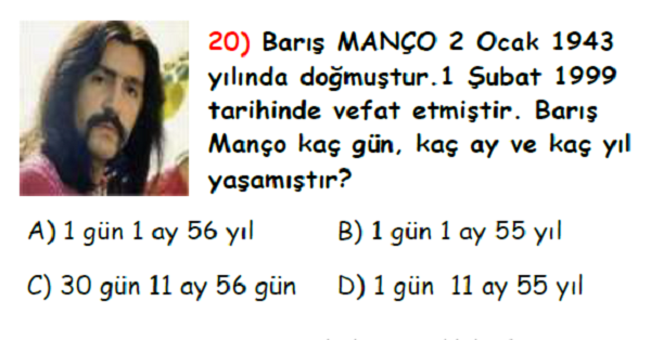 4.Sınıf Matematik Zaman Ölçüleri Yaprak Test-6