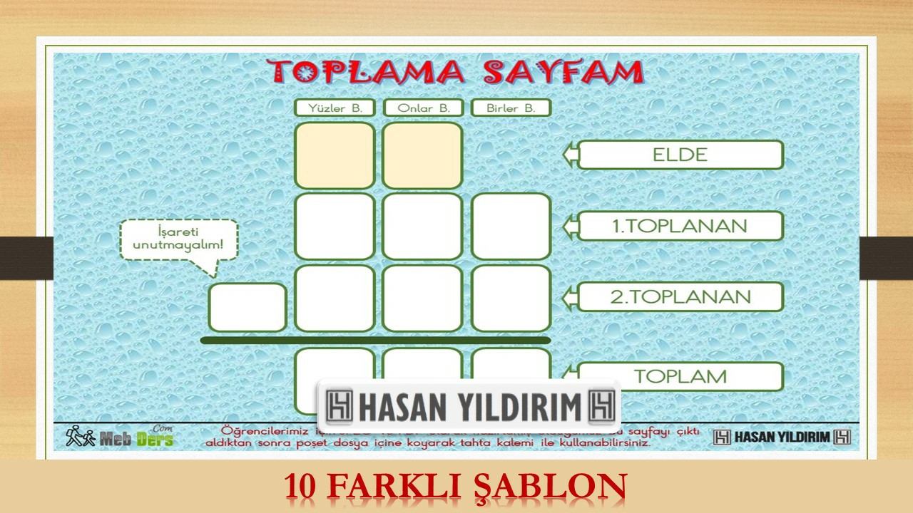 Toplama Sayfam (3.Sınıf-10 Farklı Şablon)