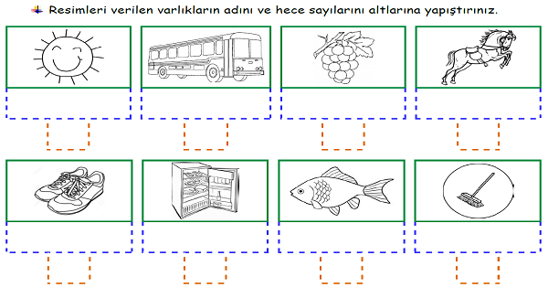 1.Sınıf Türkçe Hece Konusu Giriş Etkinliği