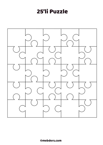 25'li puzzle şablon
