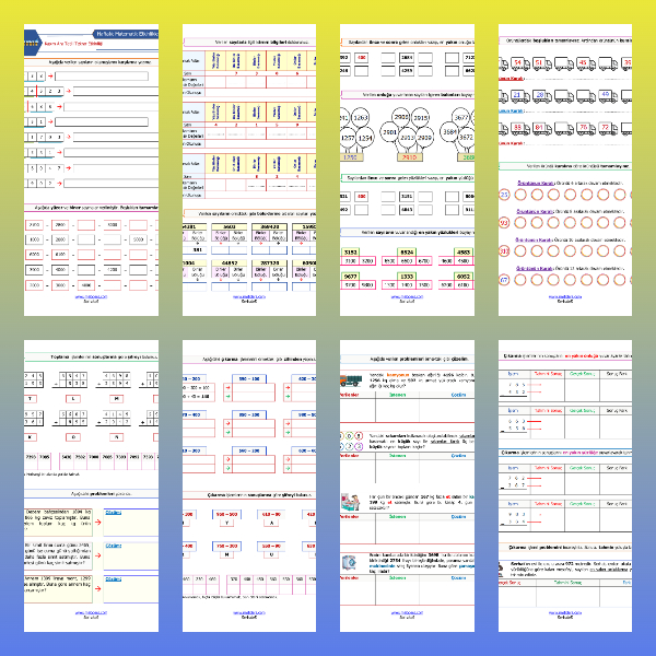 4. Sınıf Matematik - Kasım Ara Tatili Tekrar Etkinliği (9 Sayfa)