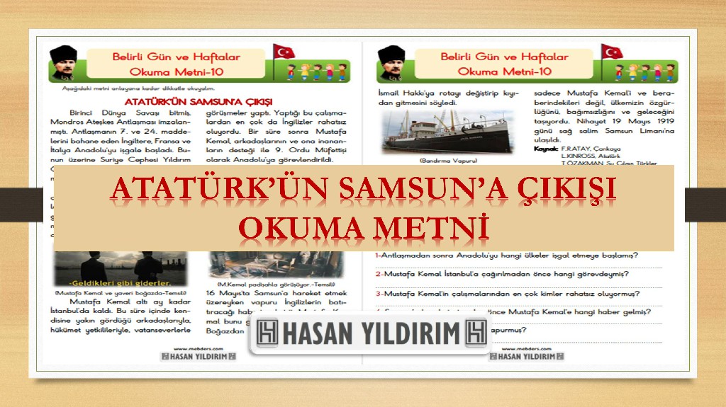Atatürk'ün Samsun'a Çıkışı Okuma Metni