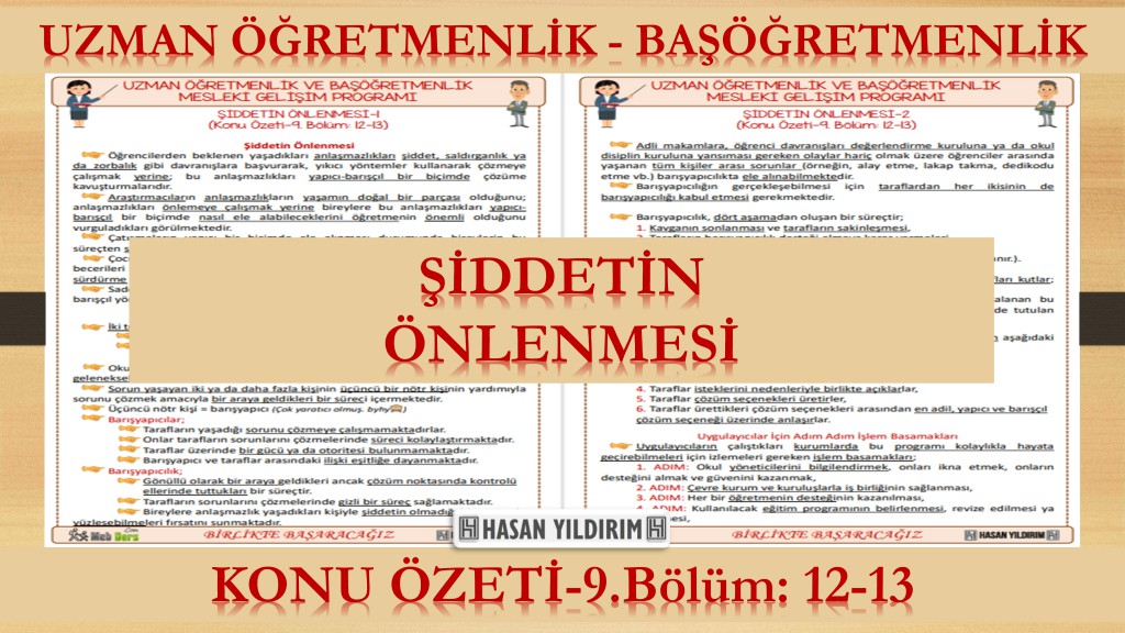 Şiddetin Önlenmesi (Konu Özeti-9.Bölüm: 12-13)