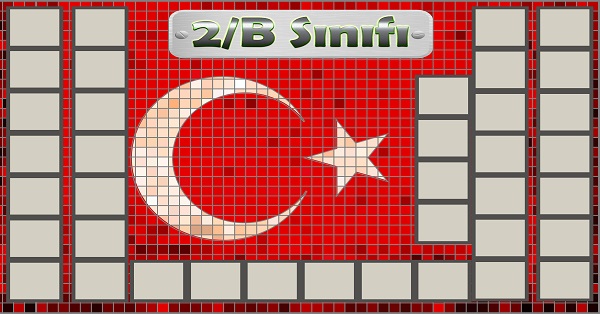 Model 54, 2B şubesi için Türk bayraklı fotoğraf eklemeli kapı süslemesi - 38 öğrencilik