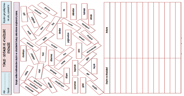 3.Sınıf - Türkçe Deyim ve Atasözü Oluşturma Etkinliği