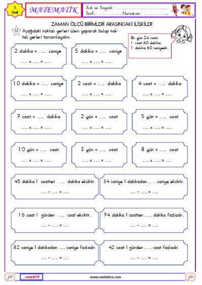 3. Sınıf Matematik Zamanı Okuyalım ve Yazalım Etkinliği 11
