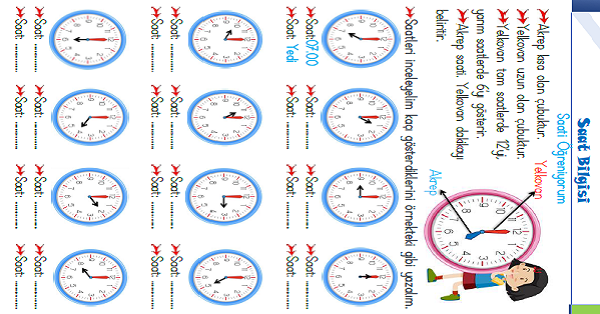 1.Sınıf Matematik Saatler 1