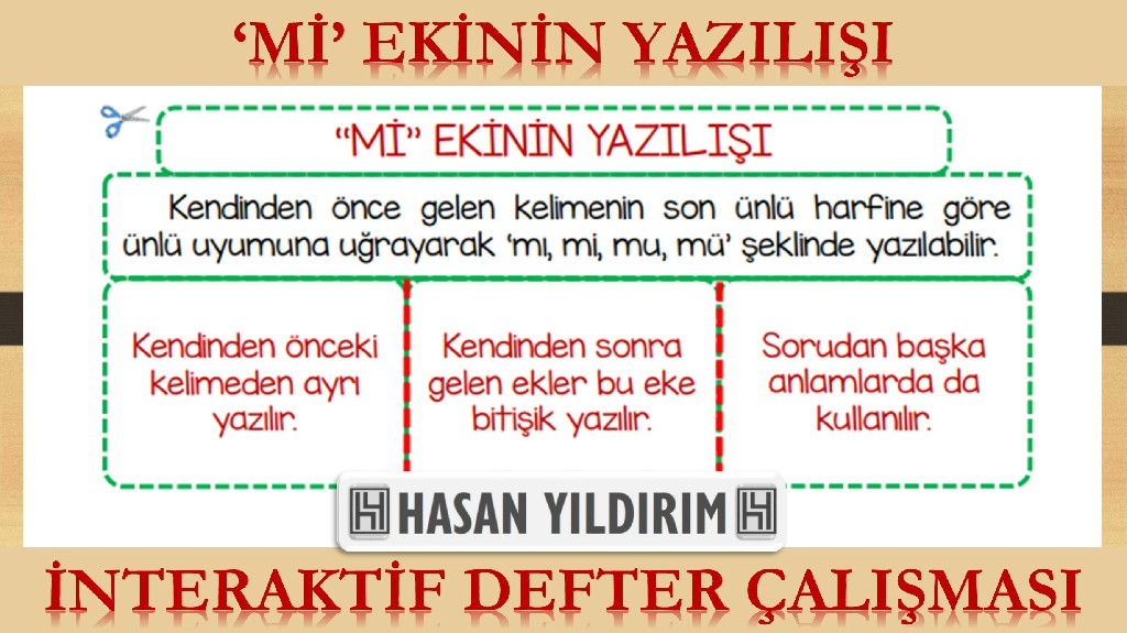 'Mi' Ekinin Yazılışı İnteraktif Defter Çalışması