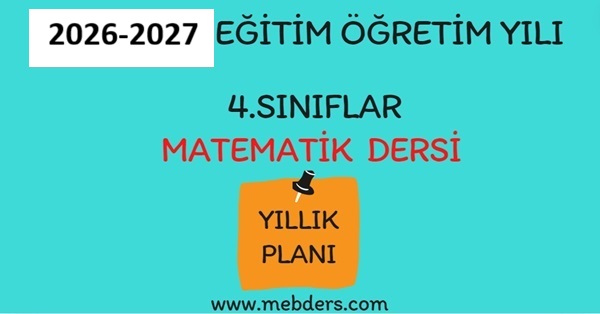 2026-2027 Eğitim Öğretim Yılı 4. Sınıf Matematik Dersi Yıllık Planı( Fersa Yayınları)
