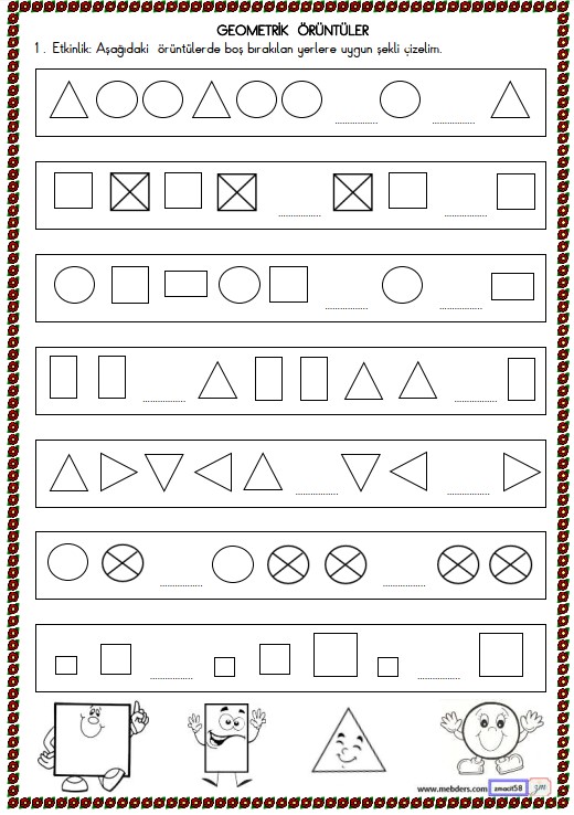 2. Sınıf Matematik Geometrik Örüntüler Etkinliği 1