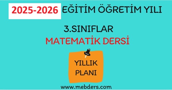 2025-2026 Eğitim Öğretim Yılı 3. Sınıf Matematik Dersi Yıllık Planı( Ekoyay Yayınları)