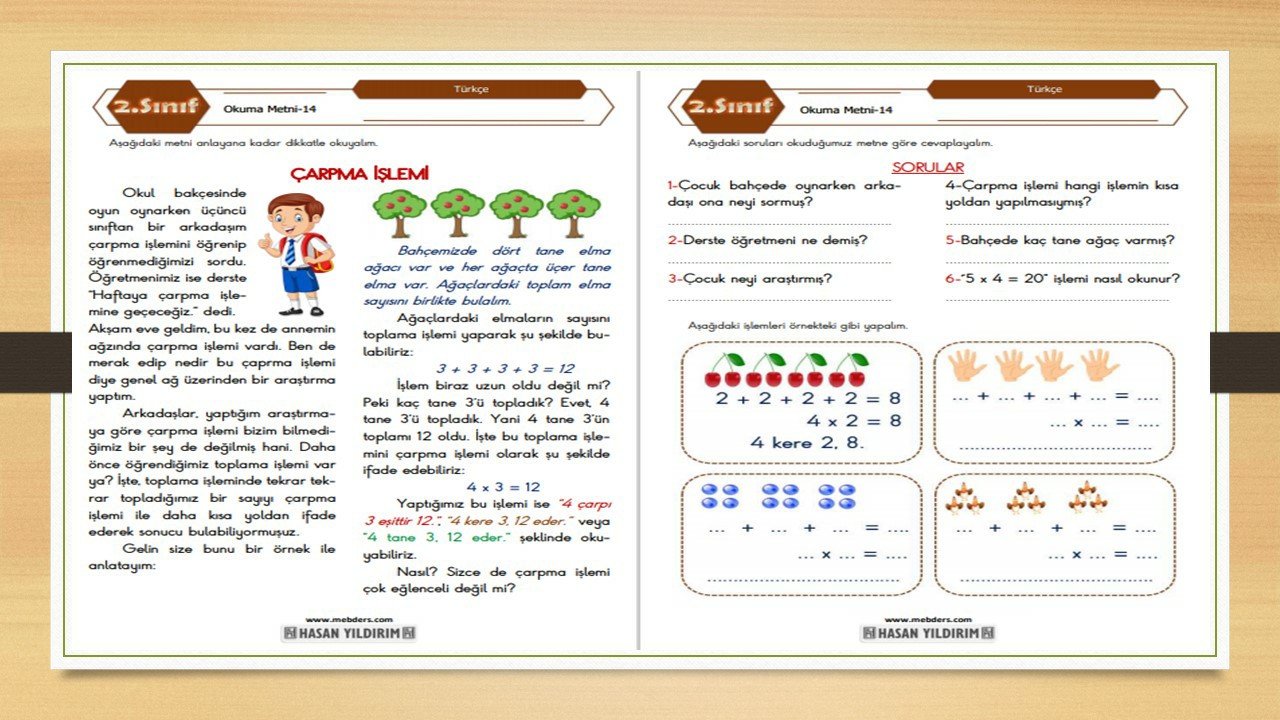 2.Sınıf Türkçe Okuma Metni-14 (Çarpma İşlemi)