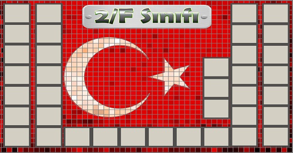 Model 54, 2F şubesi için Türk bayraklı fotoğraf eklemeli kapı süslemesi - 37 öğrencilik
