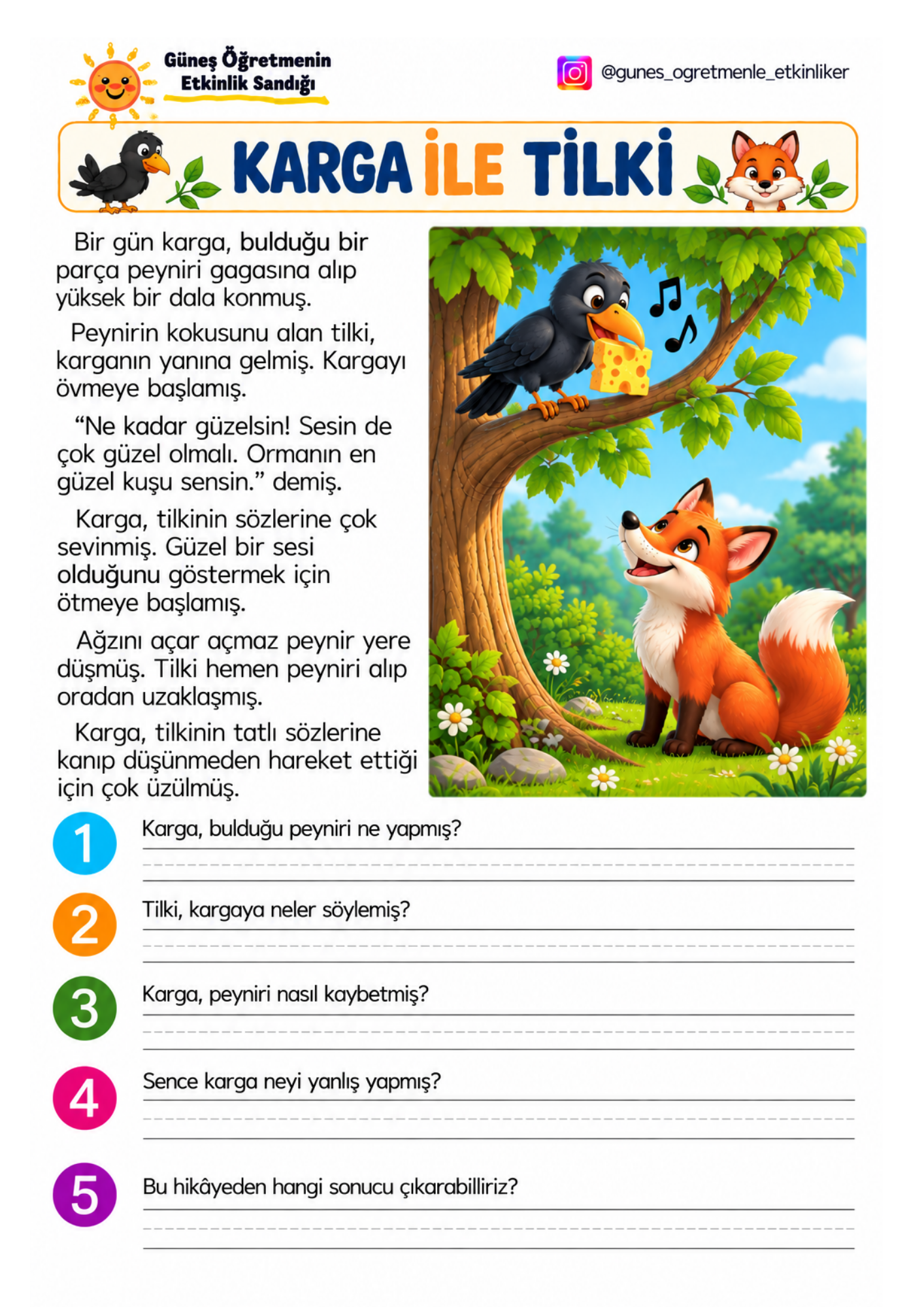 2.Sınıf Türkçe Okuma Anlama Metinleri