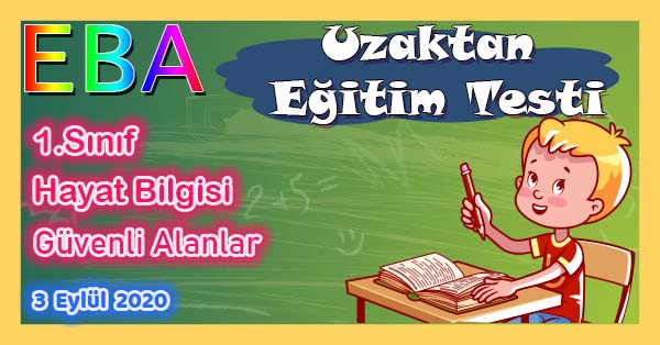 1.Sınıf Hayat Bilgisi Güvenli Alanlar Uzaktan Eğitim Testi pdf