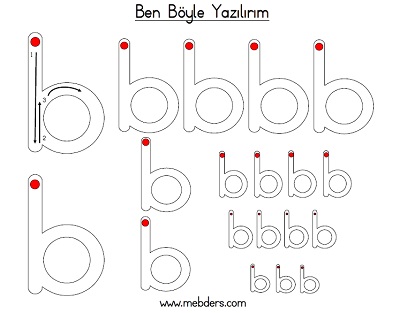 Küçük b harfi ben böyle yazılırım etkinliği