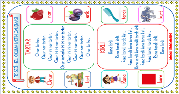 1. Sınıf İlk Okuma Yazma R-r Sesi Hızlı Okuma Metinleri