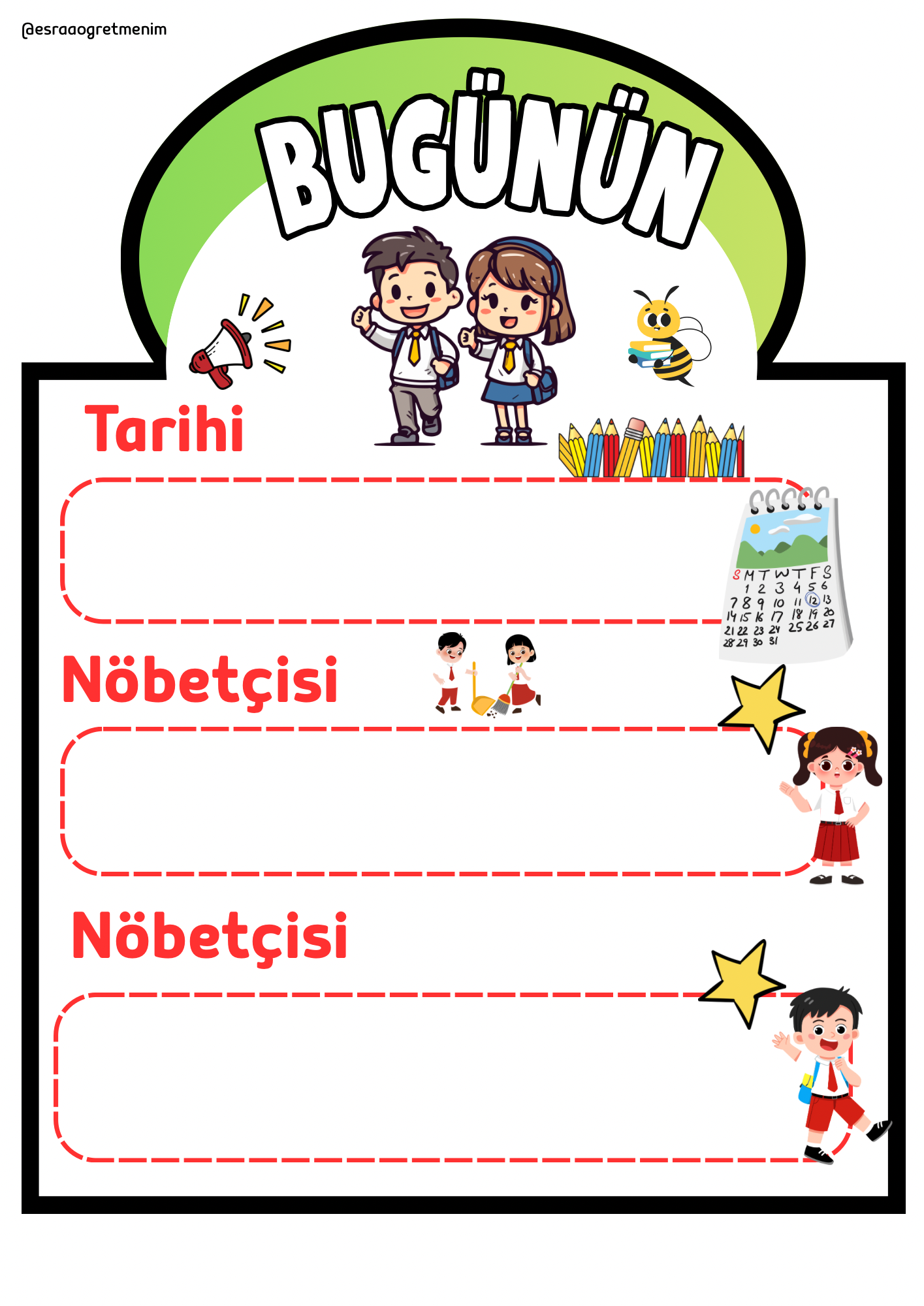 Günün Nöbetçisi Şablonu