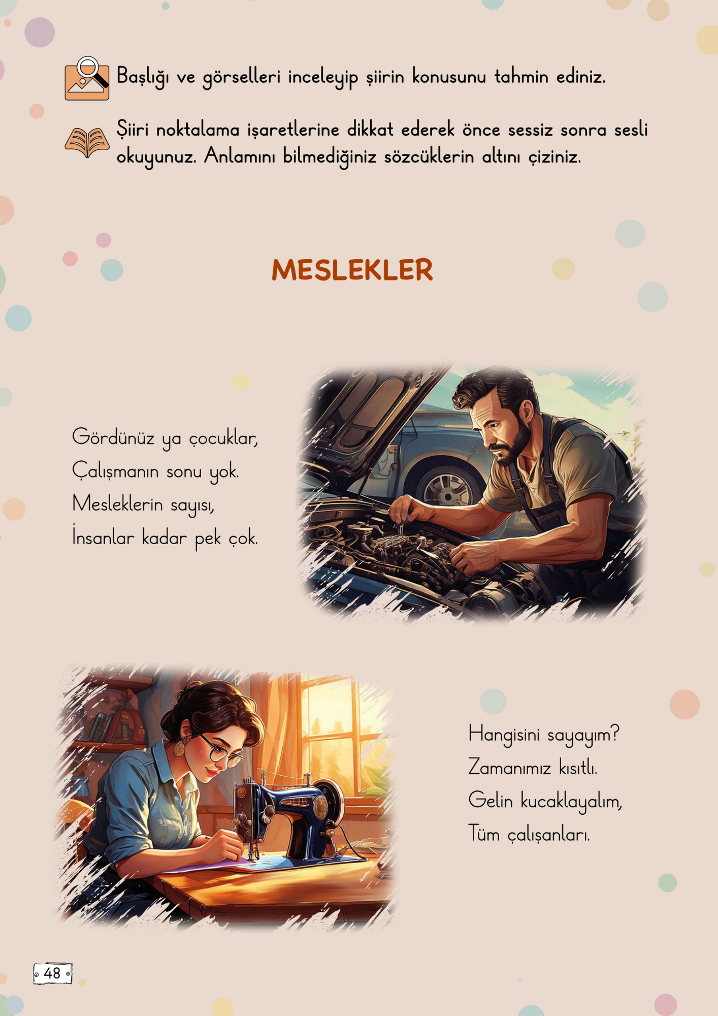 2.Sınıf Türkçe Meb Yayınları Meslekler Metni Etkinlik Cevapları