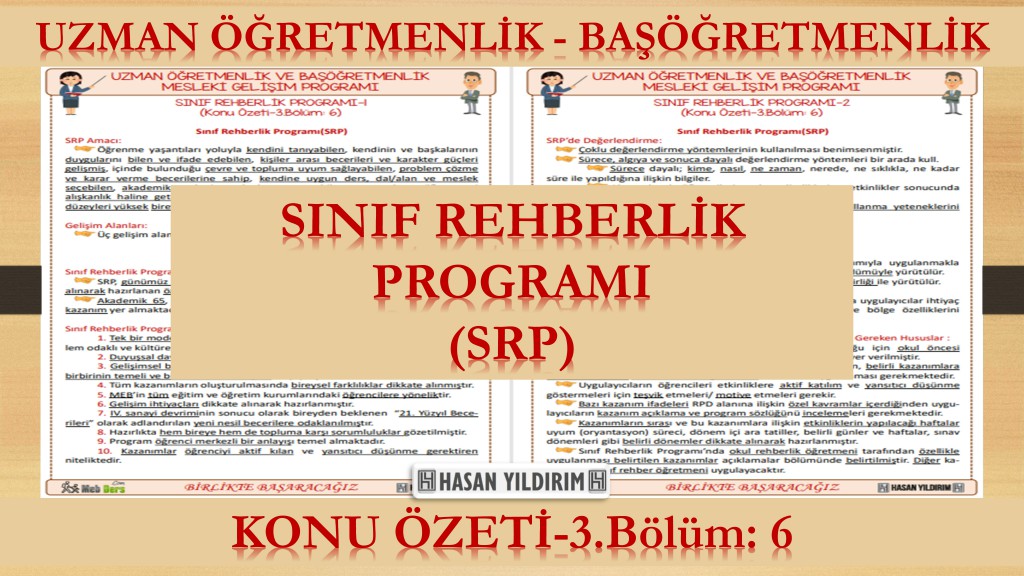 Sınıf Rehberlik Programı-SRP (Konu Özeti-3.Bölüm:6)