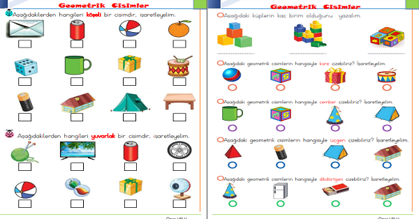 1.Sınıf Matematik Geometrik Cisimler-9