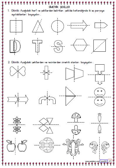 2. Sınıf Matematik Simetrik Şekiller Etkinliği 1