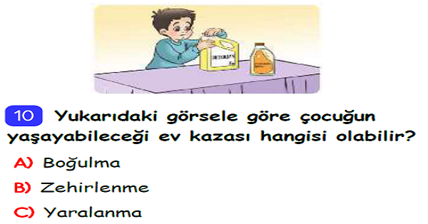 3.Sınıf Hayat Bilgisi Güvenli Hayat Ünite Değerlendirmesi-3