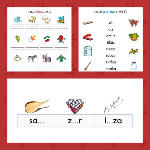 1. Sınıf İlkokuma Yazma - Z Sesi Kelime Etkinliği - 2