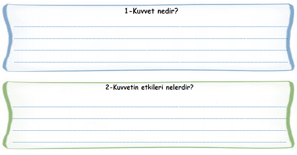 4.Sınıf Fen Bilimleri Kuvvetin Etkileri Soru-Cevap Etkinliği