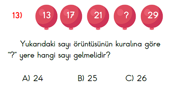 2.Sınıf Haftalık Kazanım Değerlendirme Testi 4.Hafta (02-06 Ekim)