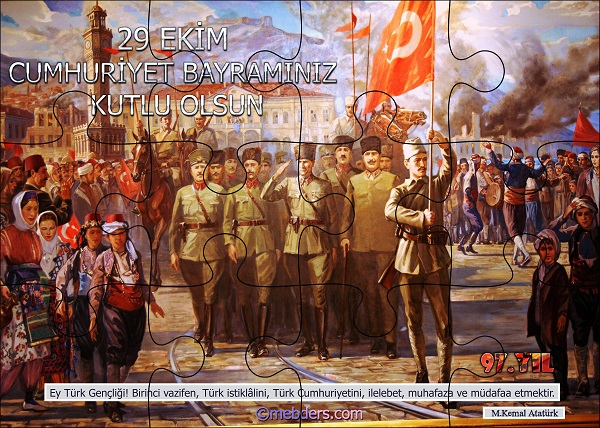 Cumhuriyet Panosu Puzzle Poster - 97.Yıl (12 Parça)